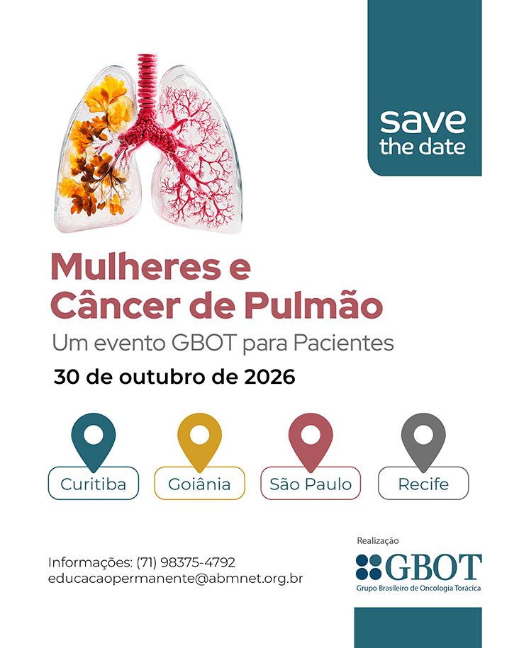 Evento Mulheres e Câncer de Pulmão 2026 promovido pelo GBOT Mulher